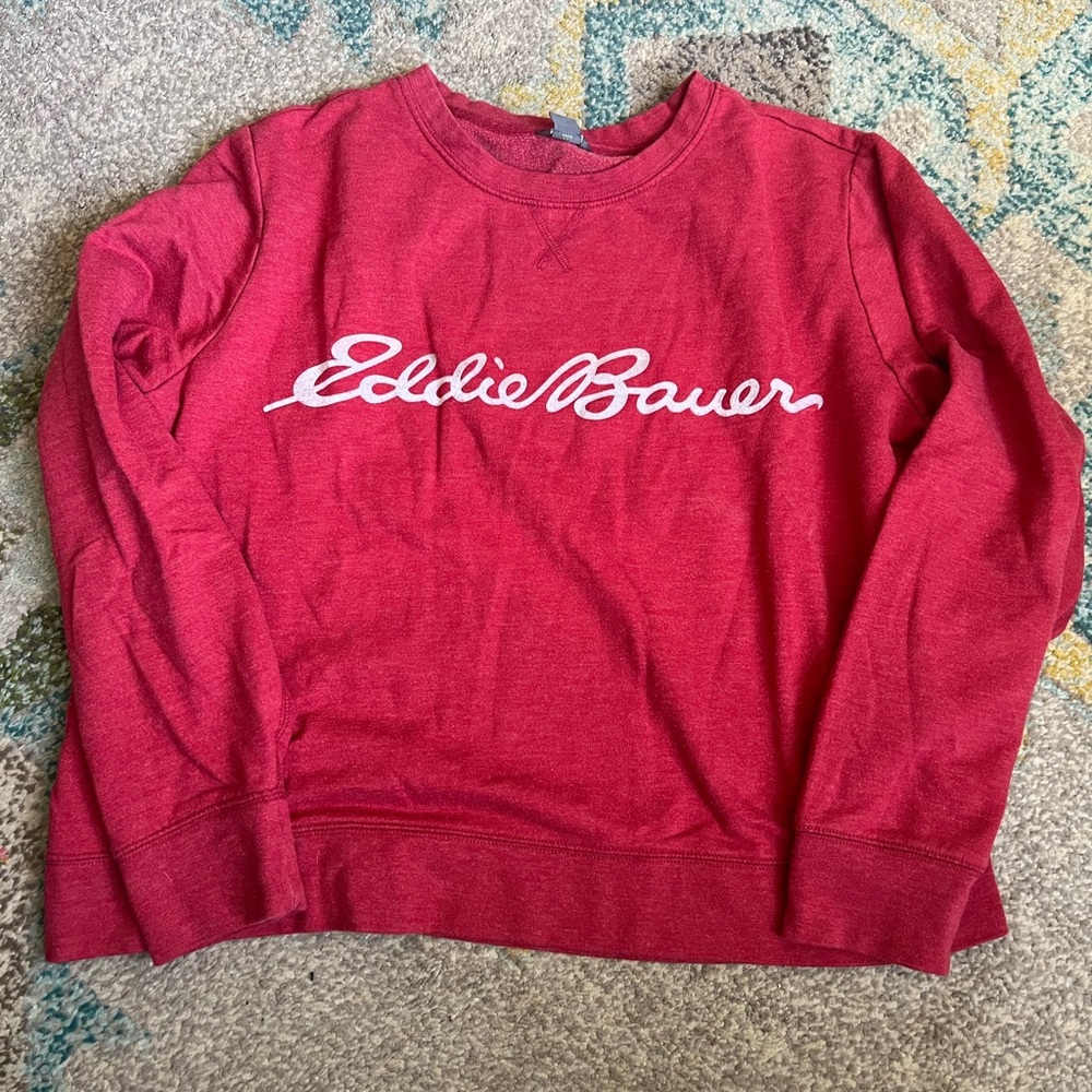 Eddie Bauer Maroon Crewneck Sweatshirt with Logo Tag XL